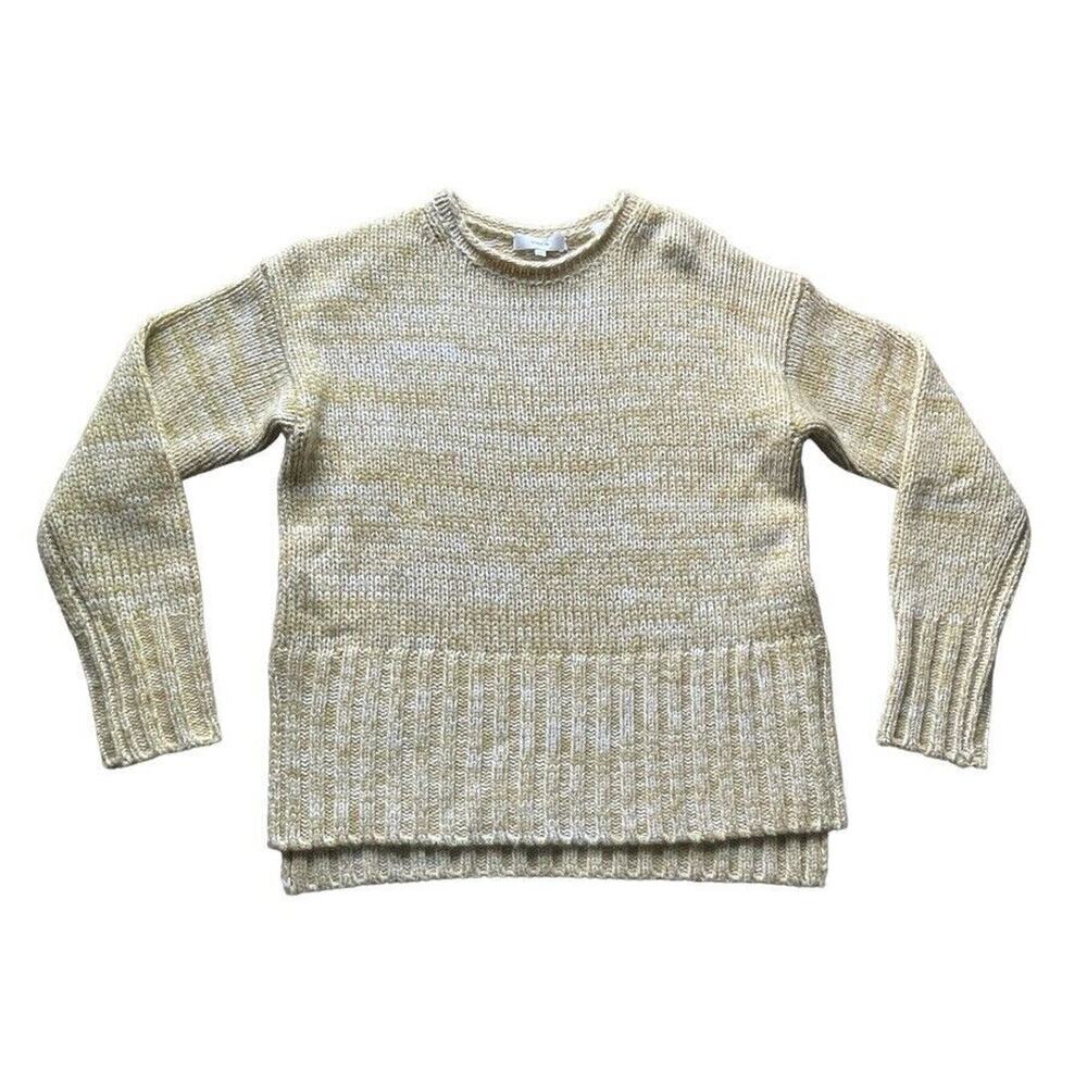 NWOT Vince Sweater Womens XXS Yellow Marled Wool & Cashmere Moss Glow Relaxed - Picture 2 of 12